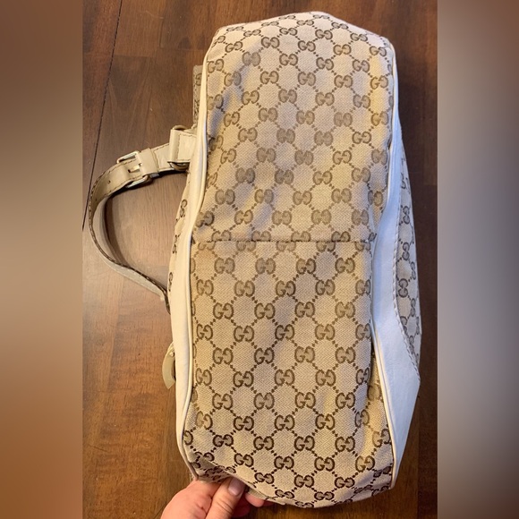 Authentic Gucci GG Canvas Charlotte Tote Off White/Beige/Brown - Picture 9 of 17
